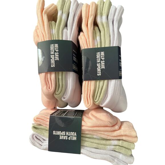 DSG Girls Crew Socks Bundle‎ of 3 - 3-Pack Smiley Daisy & Pastel – Girls Small - Picture 1 of 5
